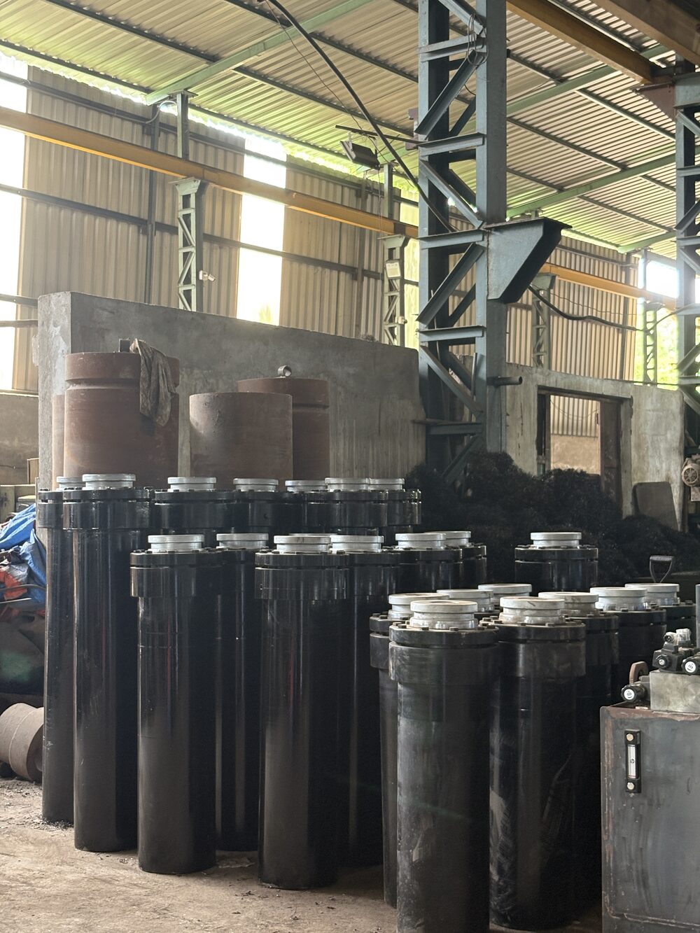 Hydraulic cylinders ready for dispatch at Gurukrupa
